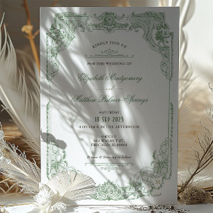 Invitaciones a la Boda Verde del Sage Real Victori