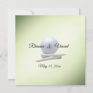 Invitaciones a la boda verde del tema del golf