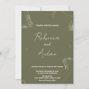Invitaciones a la boda verde oscura