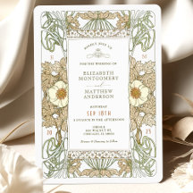 Invitaciones a la boda vintage Art Nouveau de Much