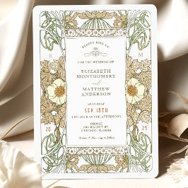 Invitaciones a la boda vintage Art Nouveau de Much