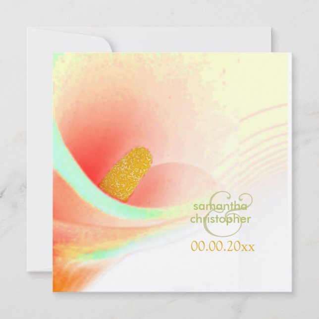 Invitaciones a la boda y a la fiesta de Calla pint (Anverso)