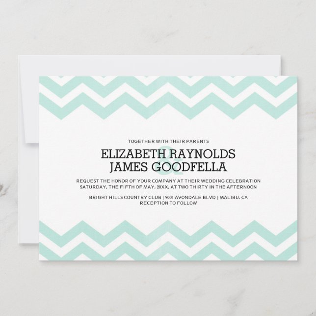 Invitaciones a la boda zigzag (Anverso)