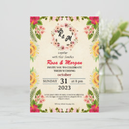 Invitaciones a la Boho de la Boda de Flores Silves