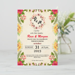 Invitaciones a la Boho de la Boda de Flores Silves