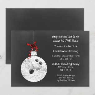 Invitaciones a la bolera de Navidades de Chalkboar