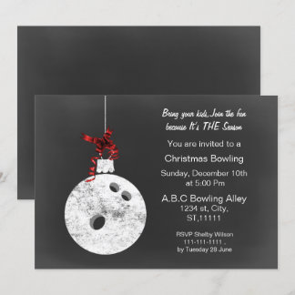 Invitaciones a la bolera de Navidades de Chalkboar
