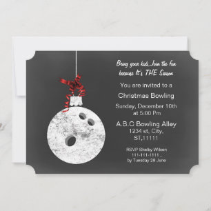 Invitaciones a la bolera de Navidades de Chalkboar