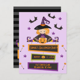 Invitaciones a la Bruja de la fiesta de Halloween 