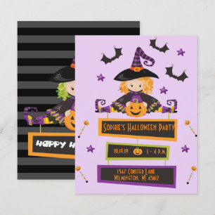 Invitaciones a la Bruja de la fiesta de Halloween 