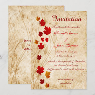 Invitaciones a la caída de hojas de arce rusticas