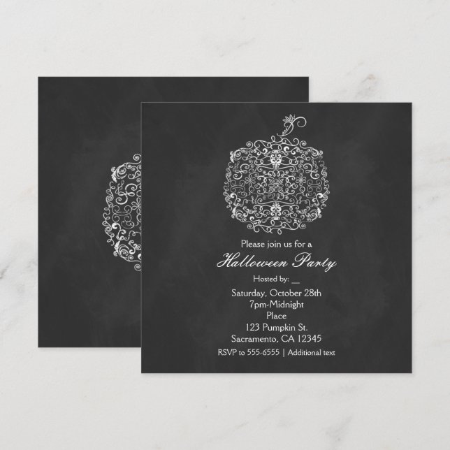 Invitaciones a la caída de la calabaza otoñal de F (Anverso / Reverso)
