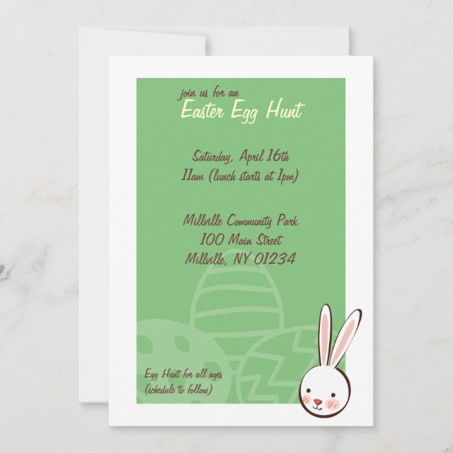 Invitaciones a la caza de huevos de pascua confita (Anverso)
