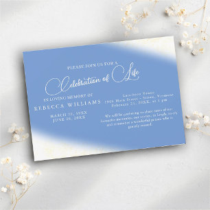 Invitaciones a la celebración azul claro de la vid