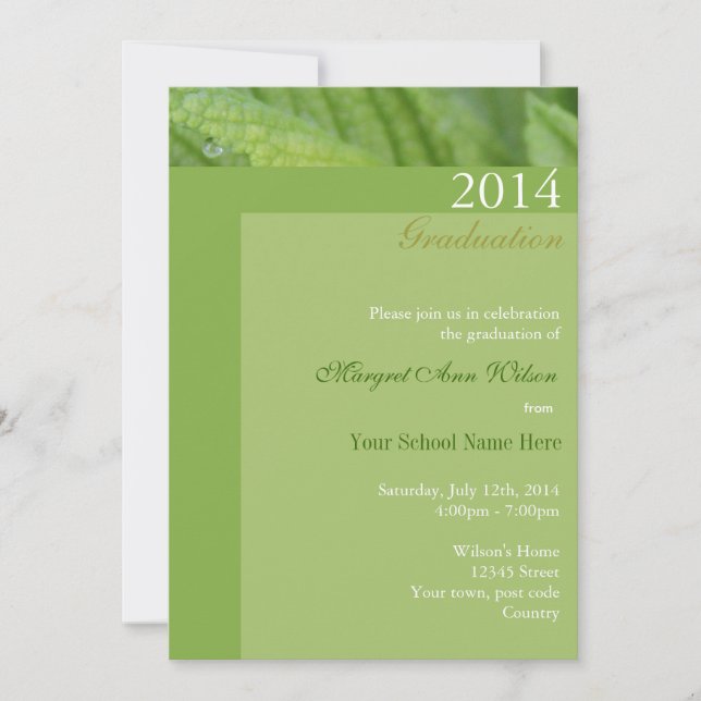 Invitaciones a la celebración de la graduación de  (Anverso)