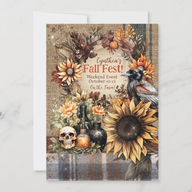 Invitaciones a la celebración de otoño (Anverso)