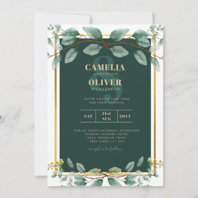 Invitaciones a la celebración de una boda de oro v (Anverso)