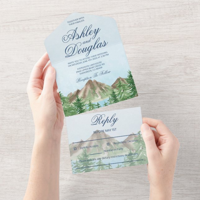 Invitaciones a la celebración de una boda en Mount (desgarro)