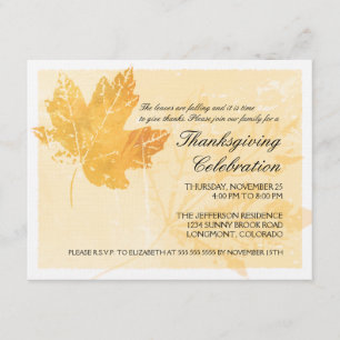 Invitaciones a la celebración del Día de Acción de