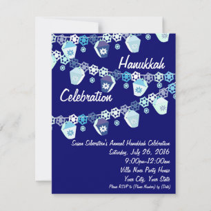 Invitaciones a la celebración del Hanukkah azul y