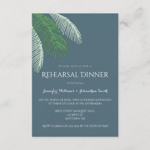 Invitaciones a la cena con ensayos de hojas de pal