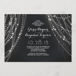 Invitaciones a la cena con luces de cuerda