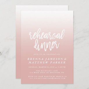 Invitaciones a la cena con un elegante ensayo rosa