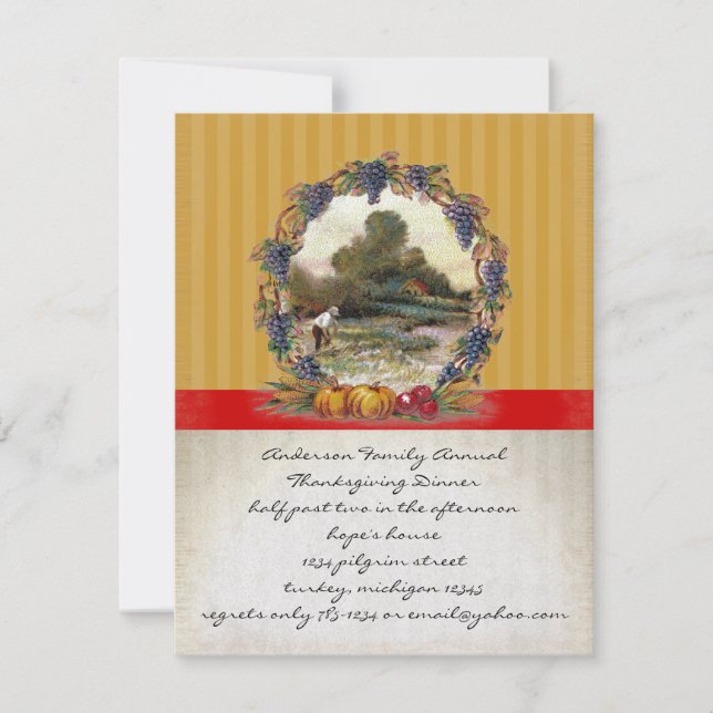 Invitaciones a la cena de Acción de Gracias de la  (Anverso)