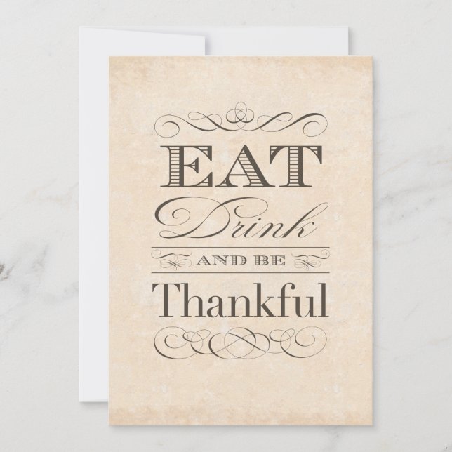 Invitaciones a la cena de Acción de Gracias de los (Anverso)