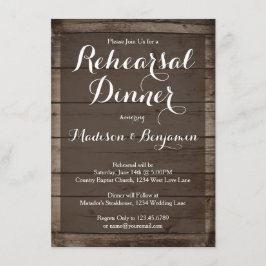 Invitaciones a la cena de Bodas de madera antigua