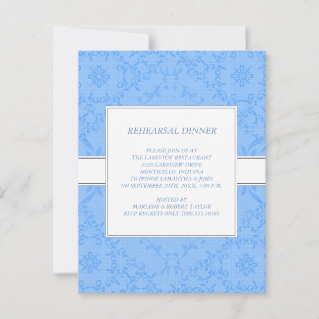Invitaciones a la cena de ensayo (Anverso)