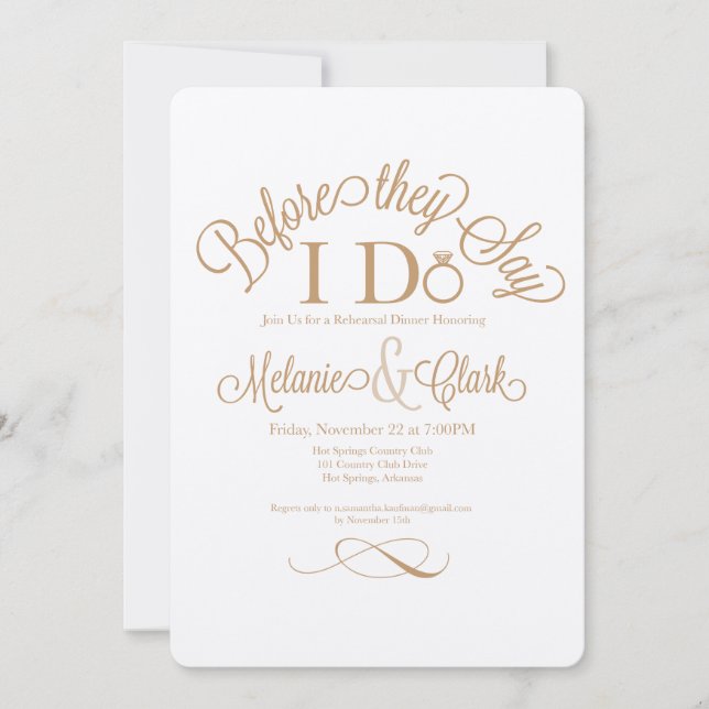 Invitaciones a la cena de ensayo (Anverso)