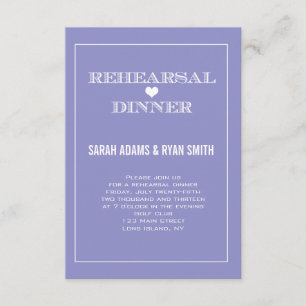 Invitaciones a la cena de ensayo Boda Purple Heart