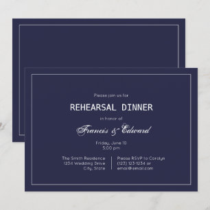 Invitaciones a la cena de ensayo clásico de la mar