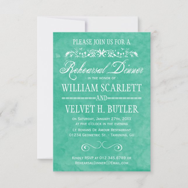 Invitaciones a la cena de ensayo de acuarela (Anverso)