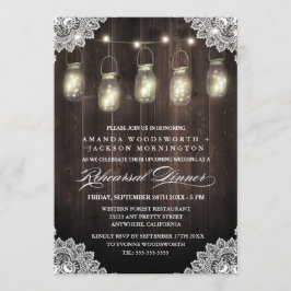 Invitaciones a la cena de ensayo de Barn Wood Lace