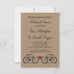 Invitaciones a la cena de ensayo de bicicleta de é
