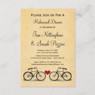 Invitaciones a la cena de ensayo de bicicleta de é