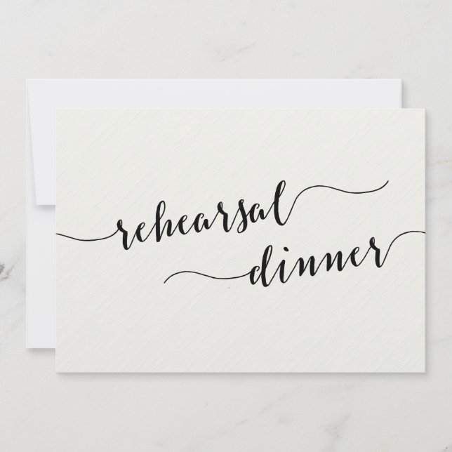 Invitaciones a la cena de ensayo de Bodas blancos  (Anverso)