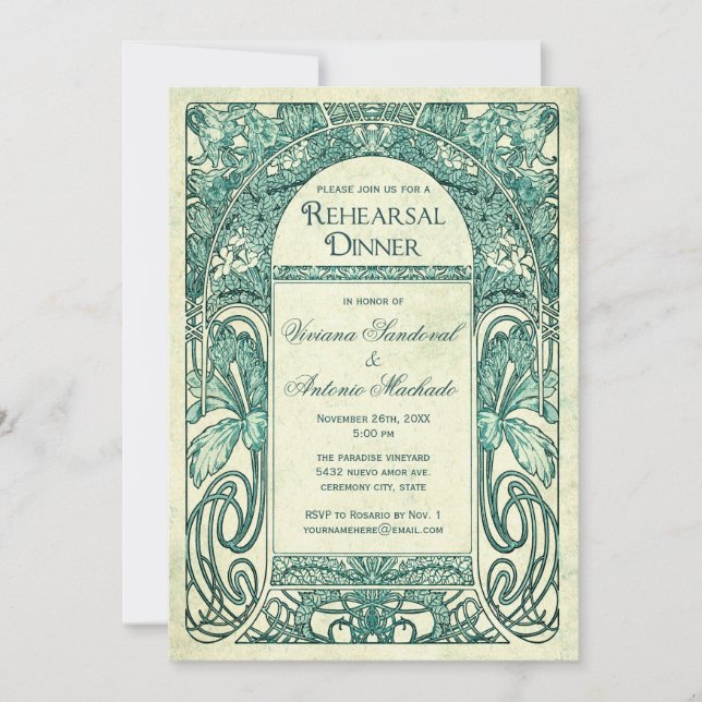 Invitaciones a la cena de ensayo de cosecha turque (Anverso)