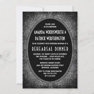 Invitaciones a la cena de ensayo de estilo Art Déc