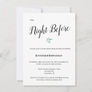 Invitaciones a la cena de ensayo de eucalipto mode