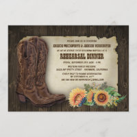 Invitaciones a la cena de ensayo de girasol de arr