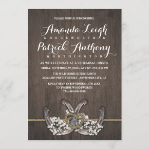 Invitaciones a la cena de ensayo de herradura