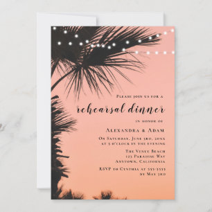 Invitaciones a la cena de ensayo de luces de árbol
