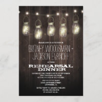 Invitaciones a la cena de ensayo de Rustic Wood Ma