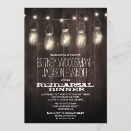 Invitaciones a la cena de ensayo de Rustic Wood Ma