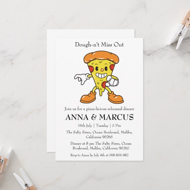invitaciones a la cena de ensayo divertido (Anverso/Reverso In Situ)