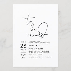 Invitaciones a la cena de ensayo Minimalista Boda