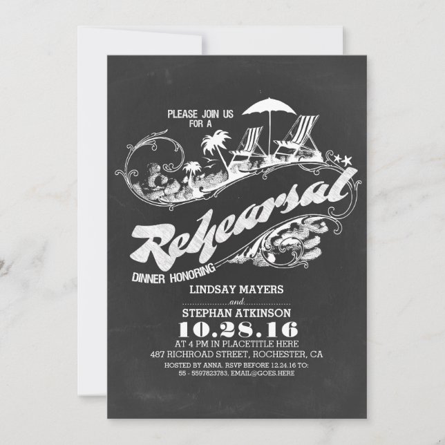 invitaciones a la cena de ensayos en la playa de p (Anverso)